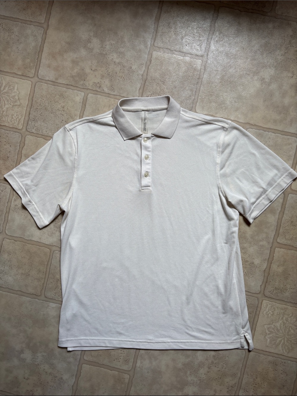 Outdoor Voices Men’s Short Sleeve Polo Shirt Sz M Ivory Cream Athletic Golf City